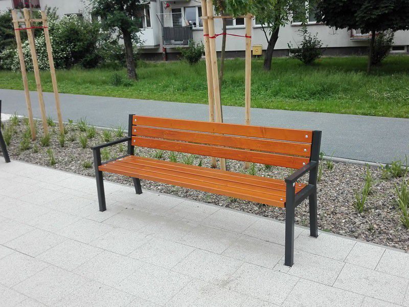 Ławka ogrodowa stalowa z oparciem 42 - Archipark