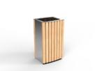 Kosz na śmieci do centrum handlowego KNS 12.11 INOX | wysoki design