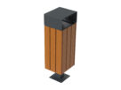 Kosz uliczny stalowo drewniany z daszkiem MAR21