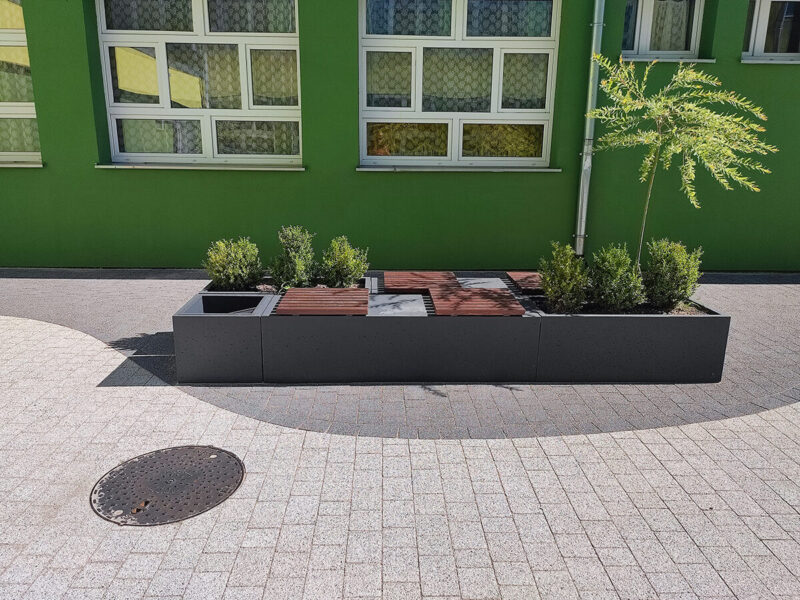 Ławka z oparciem na murku ARKADIA id. 1012 - Archipark