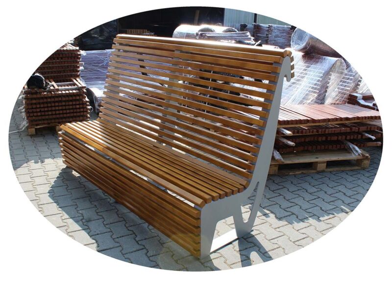 awka miejska z wysokim oparciem 74, jesion, RAL 9006 (2)