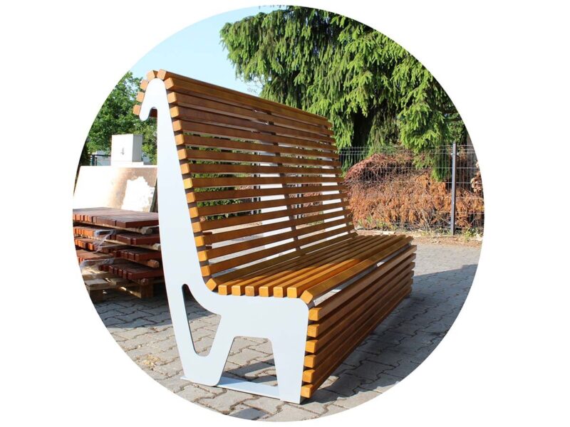 awka miejska z wysokim oparciem 74, jesion, RAL 9006