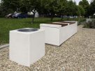 Kosz z betonu architektonicznego kwadratowy id. 1005 | wyposażenie terenu