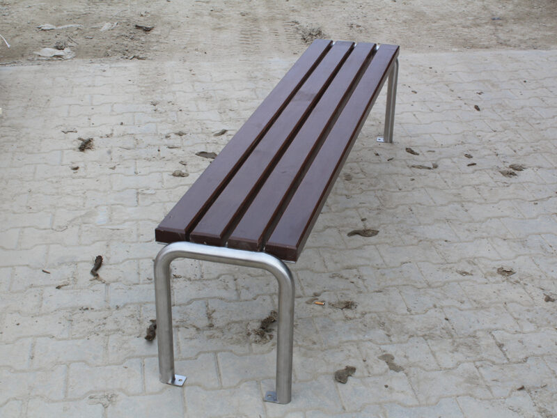 Tania ławka ze stali nierdzewnej bez oparcia MAR5 | zdjęcie sprzed wysyłki