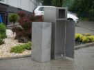 Kosz na śmieci pojedynczy ATENA INOX KNS KR1 40l | pokazanie wkadu ocynkowanego