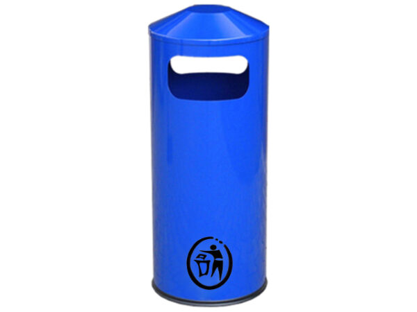 Kosz na śmieci stalowy ABR9 | niebieski
