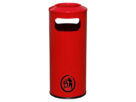 Kosz na śmieci stalowy ABR9 | czerwony