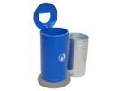 Kosz na śmieci stalowy z podstawą betonową ABR4 | niebieski
