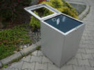 Kosz na śmieci ze stali nierdzewnej KNS 11.01 INOX |  z otwartą klapą