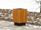 Kosz parkowy stalowo drewniany RKD3 | kwadratowy