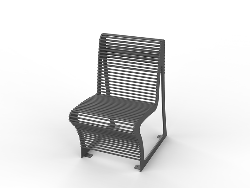 Krzesło, siedzisko jednoosobowe ze stali nierdzewnej LSN 19.04 | RAL 7024