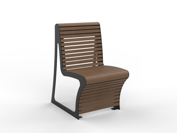 Krzesło, siedzisko jednoosobowe ze stali nierdzewnej z deskami LSN 19.05