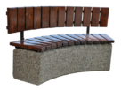 Ławka betonowa łukowa 157cm z oparciem 413 | z realizacji