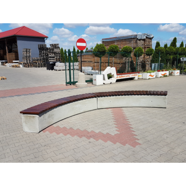 Ławka betonowa łukowa 230cm –  422 | dwie złączone ławki