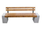 Ławka betonowa model id. 802. Długość: 150-230cm, Deski 90x90cm. | front