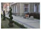 Ławka betonowa parkowa 402 | z koszami betonowymi
