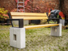 Ławka betonowa z oparciem i podłokietnikami 204 cm – Model nr. 604