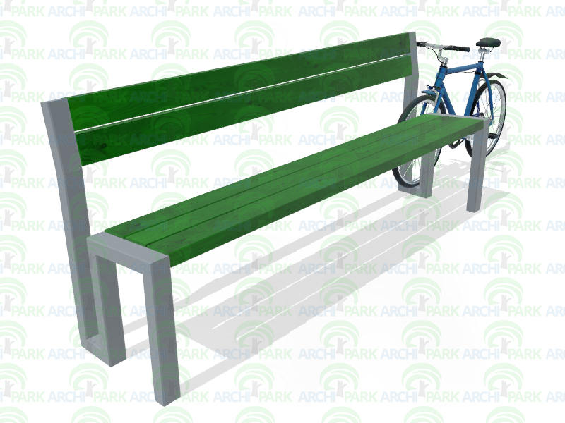Lawka-miejska-z-oparciem-ze-stojakiem-rowerowym-31 | deski w kolorze zielonym