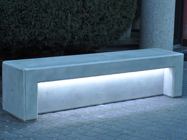 Ławka z betonu archit. z podświetleniem LED 200x48x50cm KOD – 480 | podświetlona