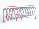 Stojak narowery SPIRALA B-1, rura Ø 33,7mm | 150cm, wymiary