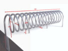 Stojak narowery SPIRALA B-1, rura Ø 33,7mm | 200cm, do zabetonowania