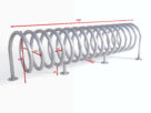 Stojak narowery SPIRALA B-1, rura Ø 33,7mm | 200cm, wymiary
