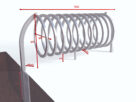 Stojak na rowery SPIRALA B-3, z profila | 150cm, do wbetonowania