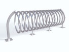 Stojak na rowery SPIRALA B-3, z profila | 200cm, do przykręcenia