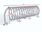 Stojak na rowery SPIRALA B-3, z profila | 200cm, wymiary