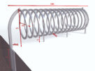 Stojak na rowery SPIRALA B-3, z profila | 200cm, do wbetonowania