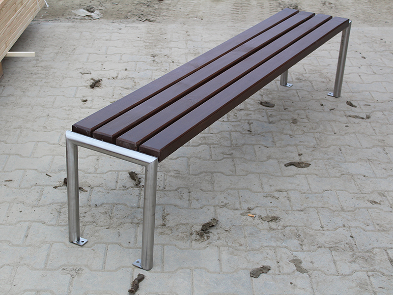 Tania ławka ze stali nierdzewnej bez oparcia MAR4 | zdjęcie sprzed wysyłki