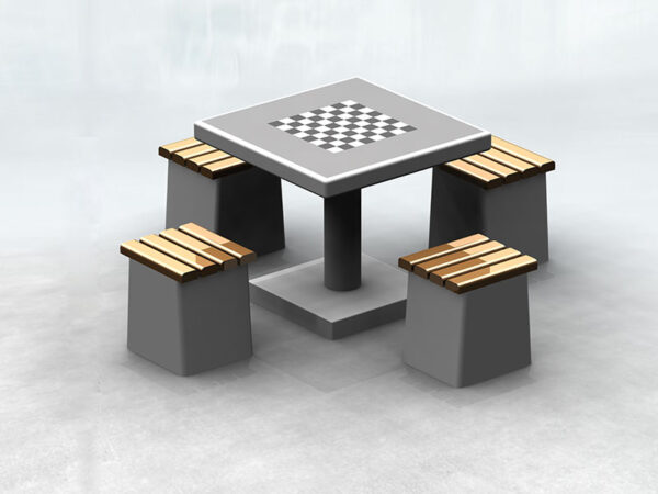 Stół betonowy kwadratowy do gry w karty/ szachy/ chińczyka