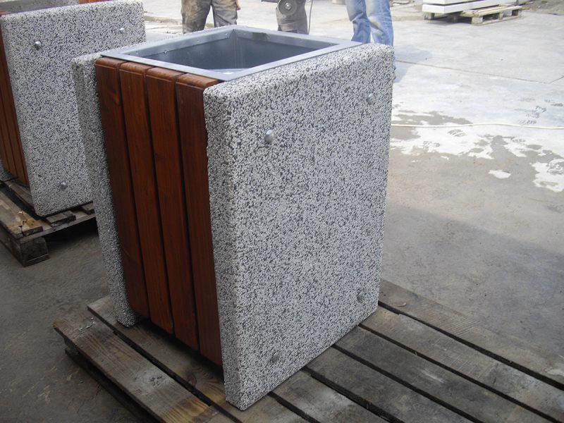 Kosz betonowo-drewniany id. 124 | z 4 deskami z boku
