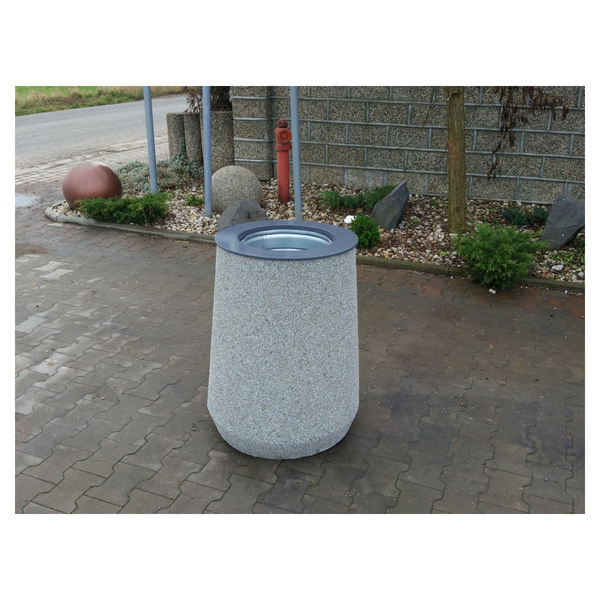 Kosz betonowy „BECZKA” z kołnierzem id. 148 | zdjęcie