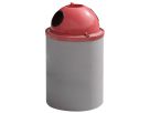 Kosz betonowy okrągły id. 113 | beton zacierany imalowany   kopuła czerwona