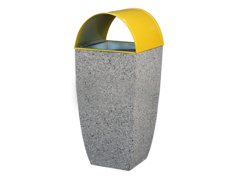 Kosz betonowy z kopułą malowaną w kolorze żółtym id. JAR02
