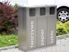 Kosz d osegregacji ATENA III 40l INOX | Napisy Sitodruk  z realizacji