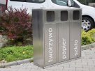 Kosz do segregacji ATENA III 40l INOX | Napisy Sitodruk | ze stali nierdzewnej
