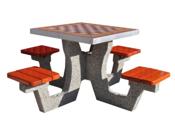 Kwadratowy stół betonowy do gry w szachy | model 505