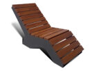 Leżak parkowy stalowy z deskami – IN2
