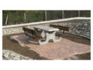 podwojny betonowy stol szachowy zewnetrzny lawki z oparciem model 520