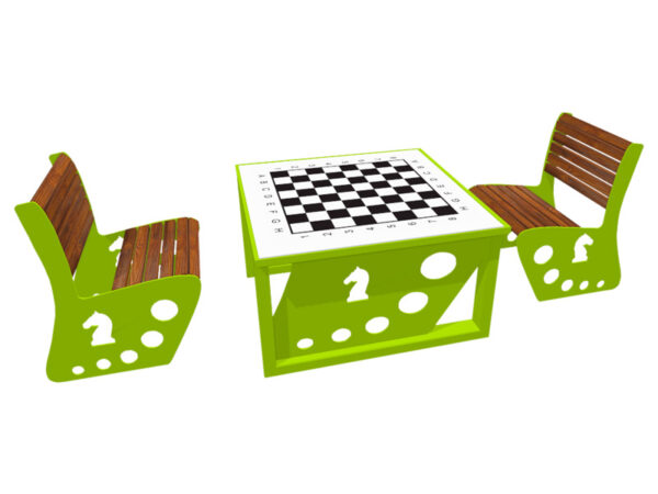 Stalowy stół parkowy do gry w szachy S7