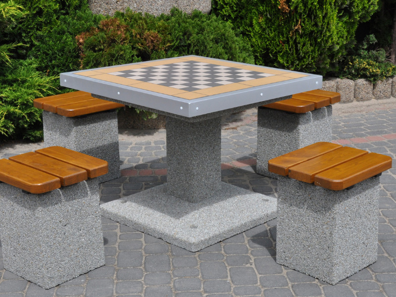 Stół betonowy kwadratowy do gry w