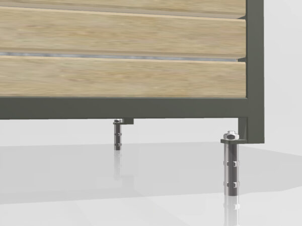 Donica zewnętrzna stalowo-drewniana 100x100cm | DR5 | mocowanie do podłoża