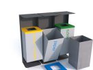 Kosz segregacyjny GOZO III | pojemność: 3x80l | opróżnianie