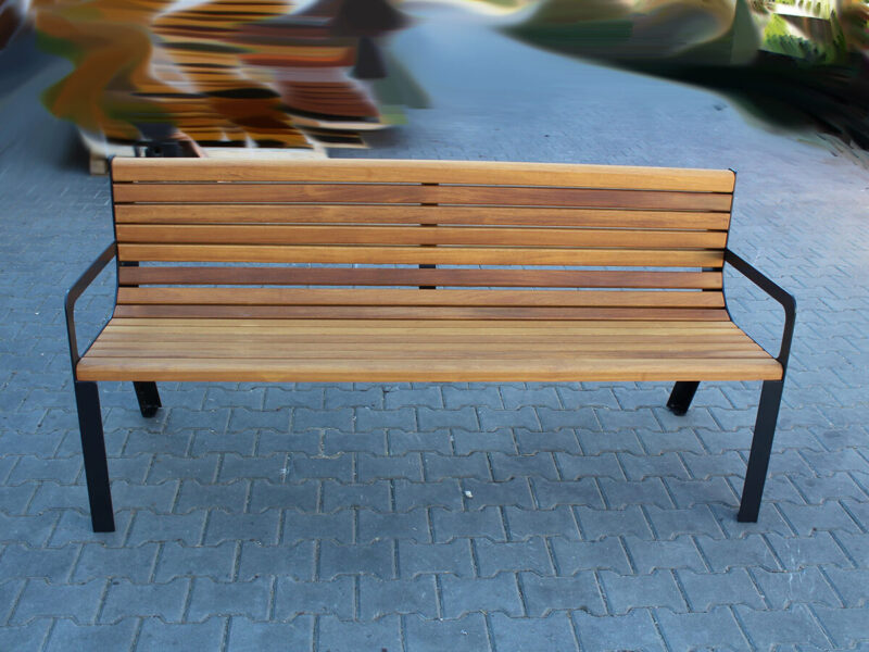 Ławka wileńska z oparciem 115 - Archipark awka wileńska z oparciem 115 drewno Iroko (2)