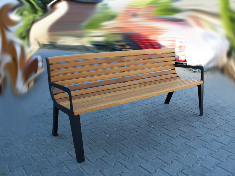 Ławka wileńska z oparciem 115 - Archipark awka wileńska z oparciem 115 drewno Iroko