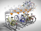 Stojak dwupoziomowy SYSTEM II jednostronny z rowerami