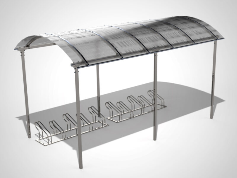 Wiata rowerowa ARIES LIGHT na 10 stanowisk z zadaszeniem / 420cm - obrazek 1
