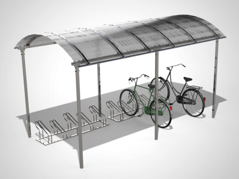 Wiata rowerowa ARIES LIGHT na 10 stanowisk z zadaszeniem / 420cm - obrazek 1